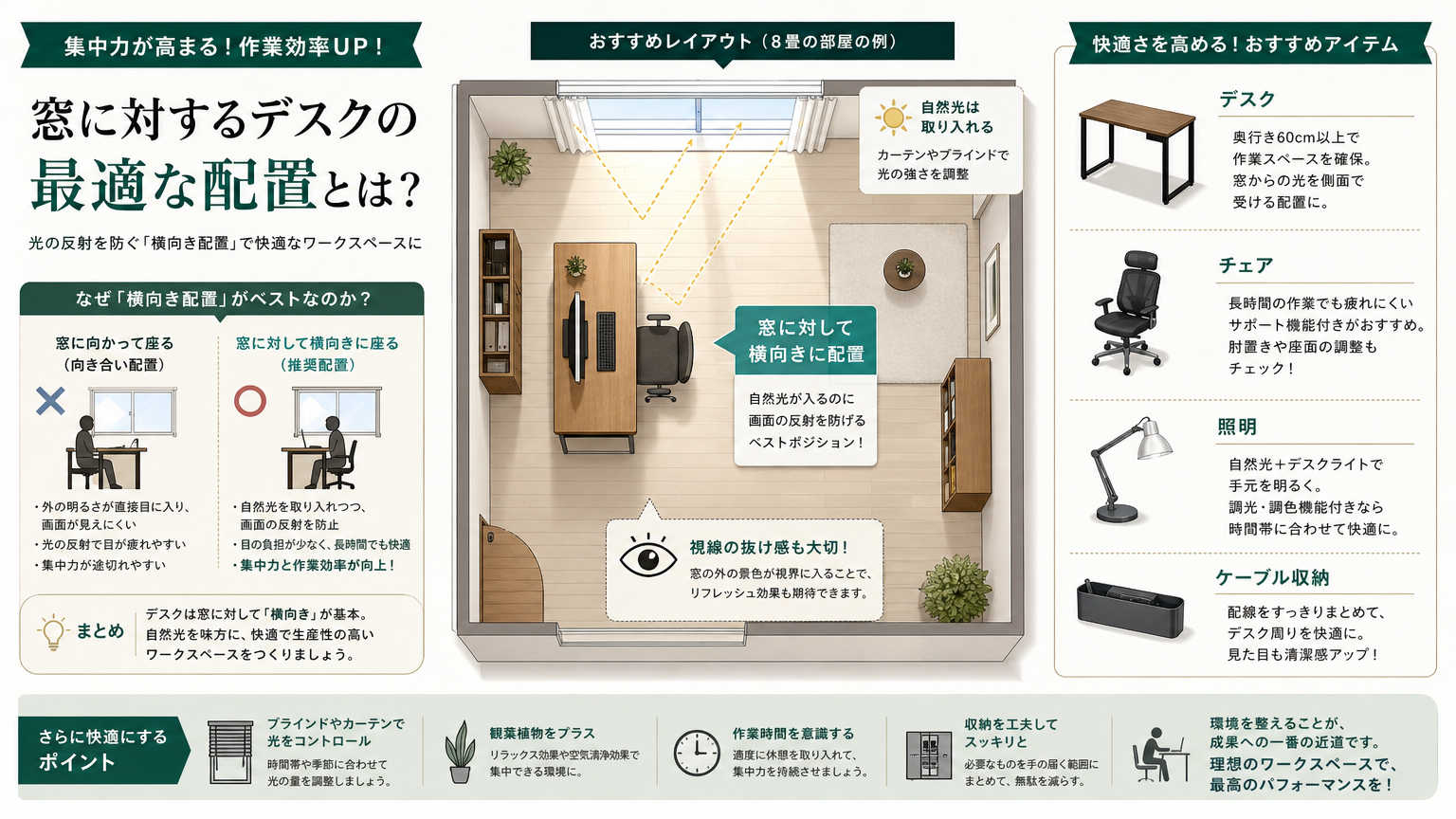 ワークスペースの作り方【場所・家具・レイアウト】
